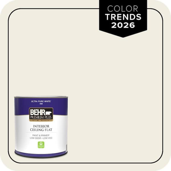 BEHR PREMIUM PLUS 1 qt. Designer Collection #DC-003 Blank Canvas Ceiling Flat Interior Paint