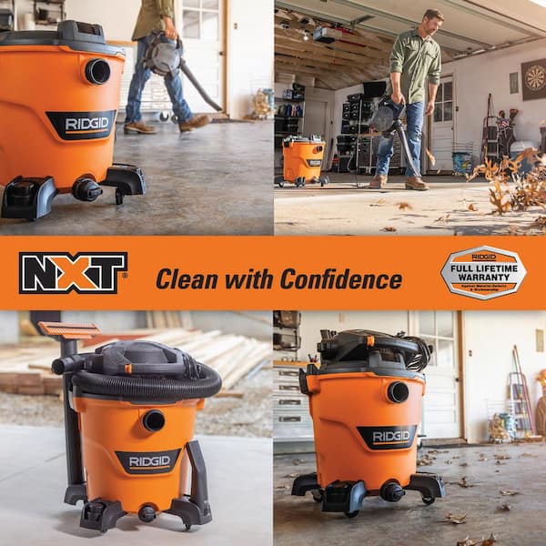 12 Gal. 6.0 Peak HP NXT Shop Vacuum Wet Dry Vac with Detachable Blower, Filter, Dust Bag, Hose and Accessories HD1280