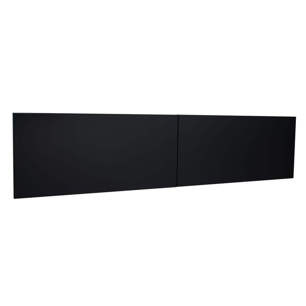 Black Steel 72'' Wide Desk Hutch with Locking Doors