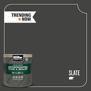 1 qt. #SC-102 Slate Solid Color Waterproofing Exterior Wood Stain and Sealer