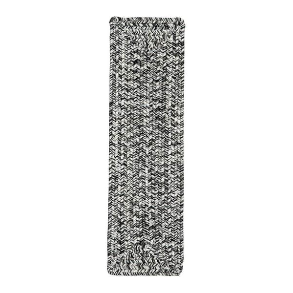 nuLOOM Salt and Pepper Doormat 8 in. x 28 in. Stair Treads Braided Lefebvre Indoor/Outdoor