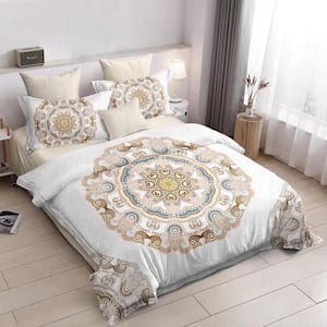 2-Piece White All Season Bedding Twin Size Comforter Set, Ultra Soft Polyester Elegant Bedding Comforters
