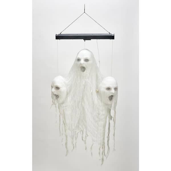 Unbranded 36 in. LED Lighted Floating Ghost Skulls Halloween Prop