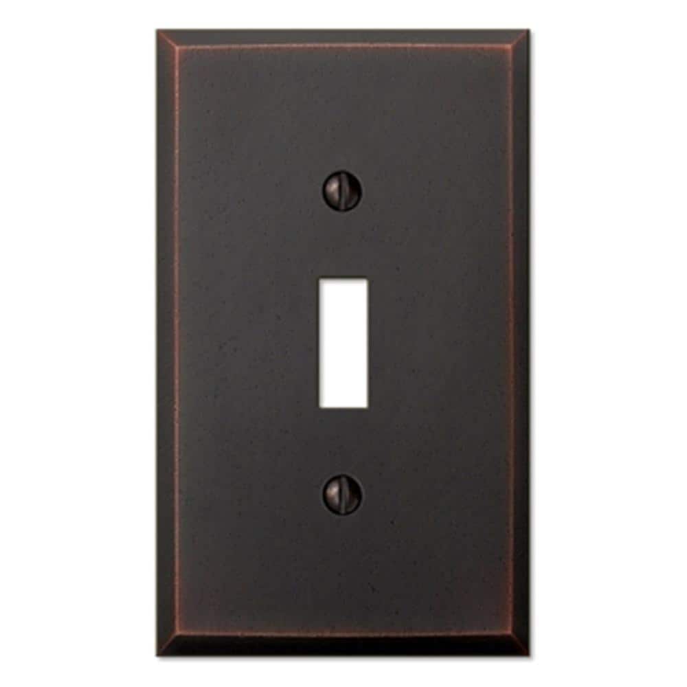 Manhattan Aged Bronze Single Toggle Metal Wall Plate
