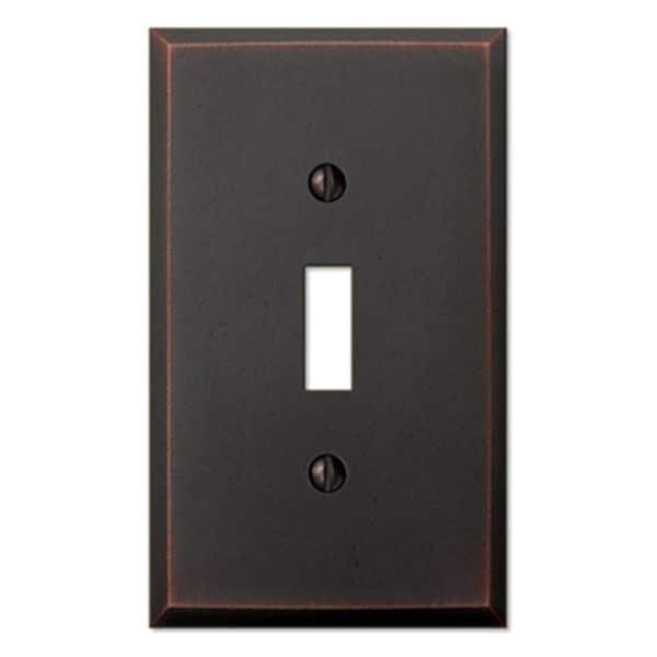 AMERELLE Manhattan 1 Gang Toggle Metal Wall Plate - Aged Bronze