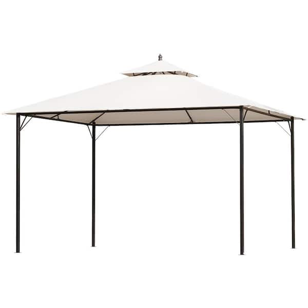 EROMMY 10 ft. x 12 ft. Cream Outdoor Gazebo Canopy HWG-029W - The Home ...