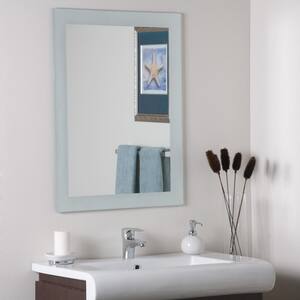 24 in. W x 32 in. H Frameless Frosted Rectangular Bathroom Mirror with Dual Mounting Brackets