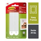 20 Lb XL Heavyweight Picture Hanging Strips, White, Damage Free Decorating, 4 Pair