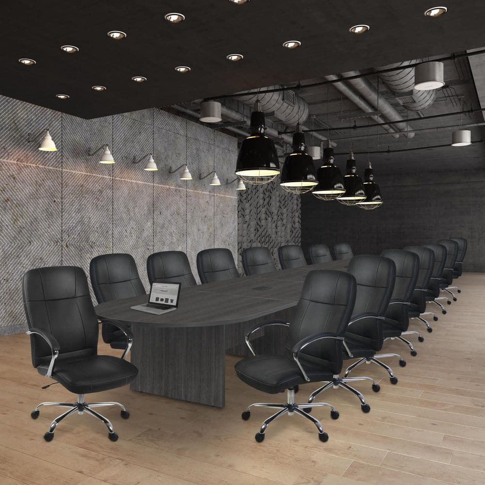 Legacy 264 in. Ash Grey Racetrack Laminate Conference Table Desk with 3 Charging Ports price history on PriceWatchPro