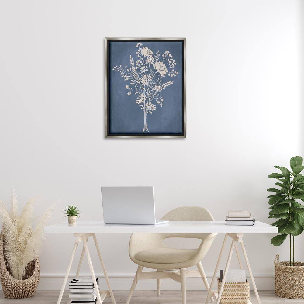 Garden Bundle over Blue by Cat Thurman Designs Gray Floater Frame Nature Graphic Art Print 31 in. x 25 in. price history on PriceWatchPro