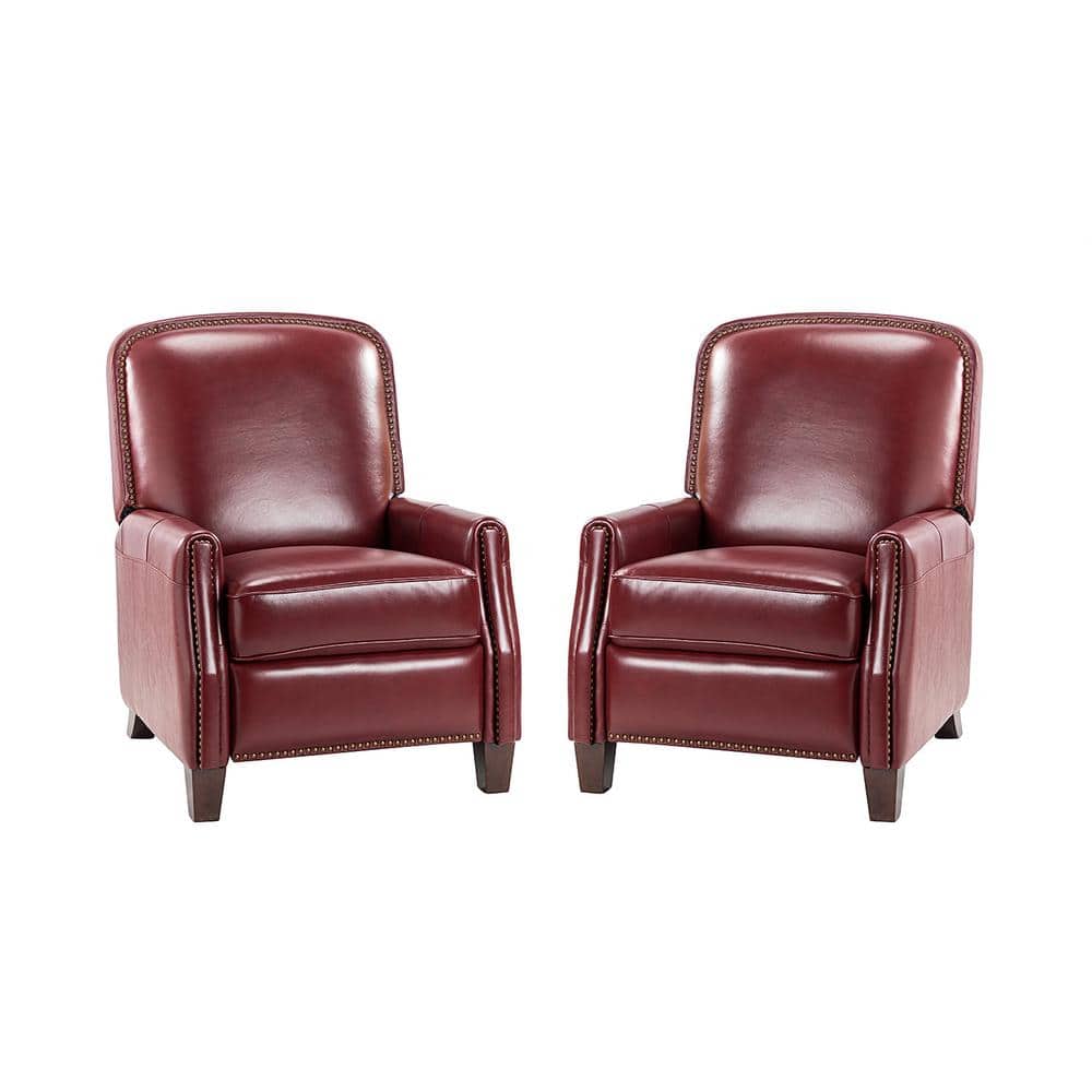 Buy wholesale PACK OF 2 KITCHEN CHAIRS 897 ALUMINUM BURGUNDY SYNTHETIC  LEATHER