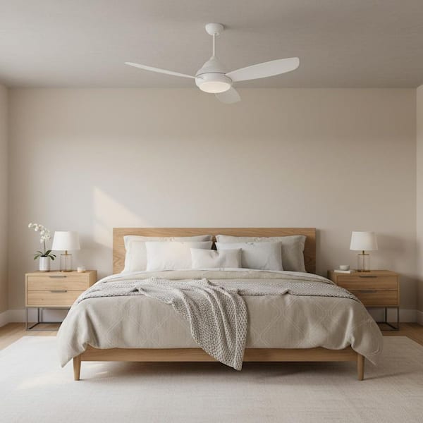 Concept I 52 in. Integrated LED Indoor White Ceiling Fan with Light with Remote Control