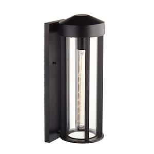 Globe Electric Hurley 1-Light Black Outdoor Wall Mount Sconce 