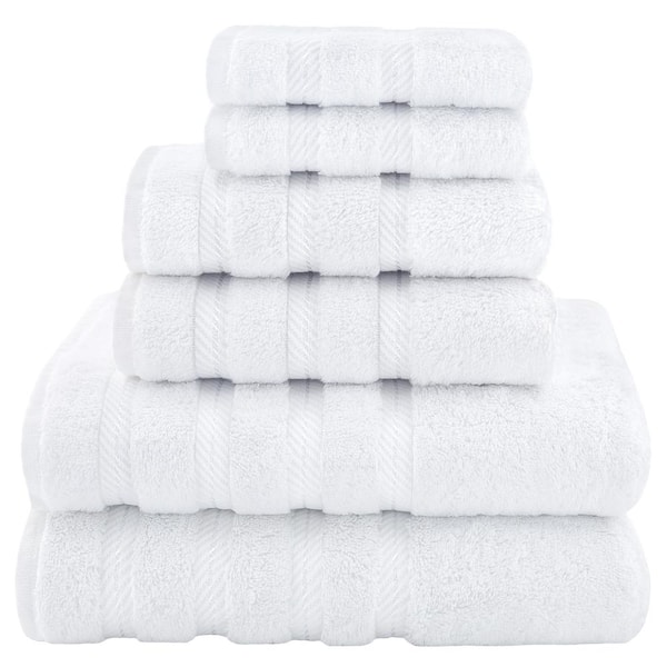 American Soft Linen White 6-Piece Turkish Cotton Towel Set