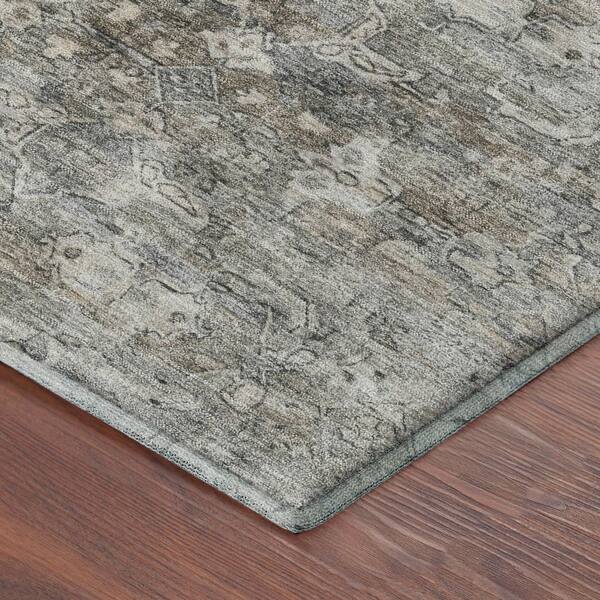 Mayfield Premium Machine Washable Abstract AMF2324 Pewter 10 ft. x 14 ft. Area Rug
