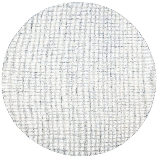 SAFAVIEH Abstract Ivory/Blue 10 ft. x 10 ft. Geometric Gradient Round Area Rug