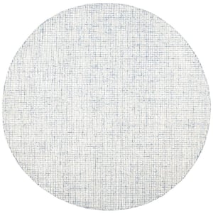 Abstract Ivory/Blue 8 ft. x 8 ft. Geometric Gradient Round Area Rug