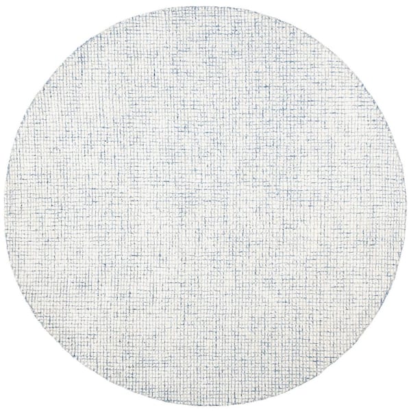 SAFAVIEH Abstract Ivory/Blue 8 ft. x 8 ft. Geometric Gradient Round Area Rug