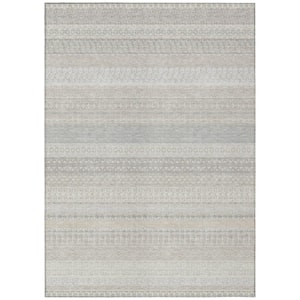 Chantille ACN576 Ivory 5 ft. x 7 ft. 6 in. Machine Washable Indoor/Outdoor Geometric Area Rug