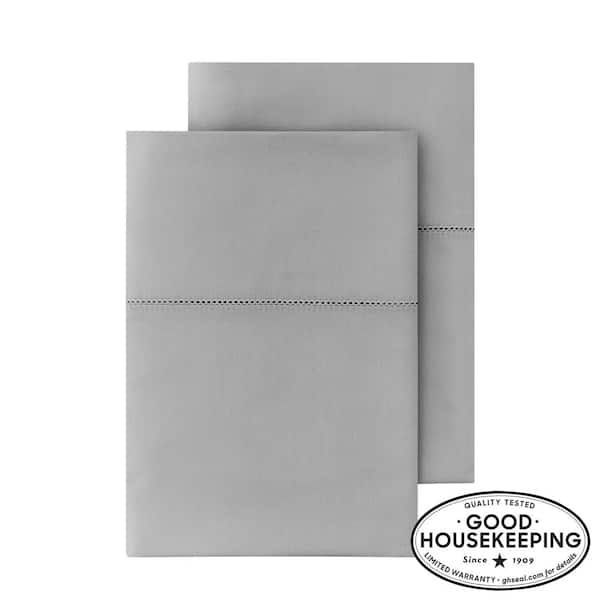 Home Decorators Collection 500 Thread Count Egyptian Cotton Sateen Stone Gray King Pillowcase (Set of 2)