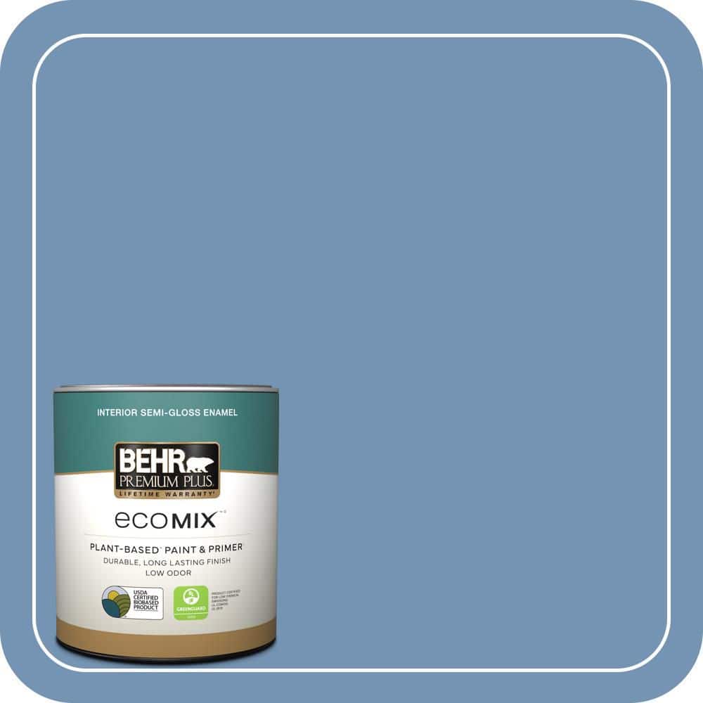 1 qt. #580D-5 Ocean Ridge Semi-Gloss Enamel EcoMix Plant-Based Interior Paint & Primer price history on PriceWatchPro