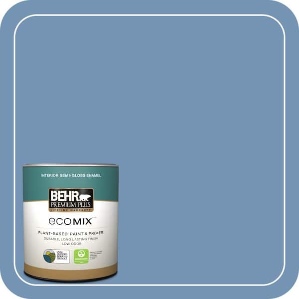 1 qt. #580D-5 Ocean Ridge Semi-Gloss Enamel EcoMix Plant-Based Interior Paint & Primer