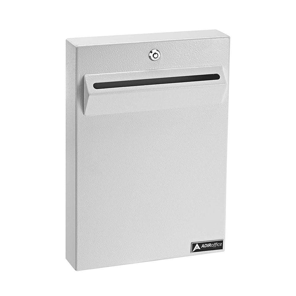 White Large Wall Mounted Weatherproof Steel Secure Drop Box