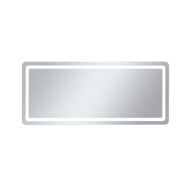 Unbranded Home Living 30 in. W x 72 in. H Rectangular Frameless LED Wall Bathroom Vanity Mirror in Glossy White(Color Changing)