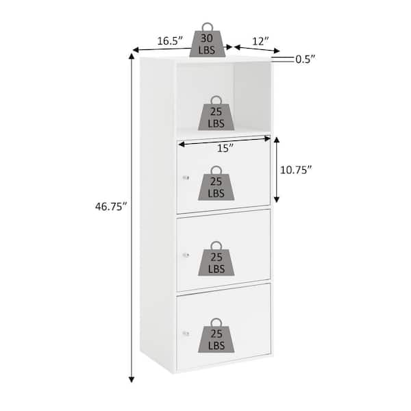 Convenience Concepts Xtra Storage Cherry 46.75 in. 3 Door Cabinet