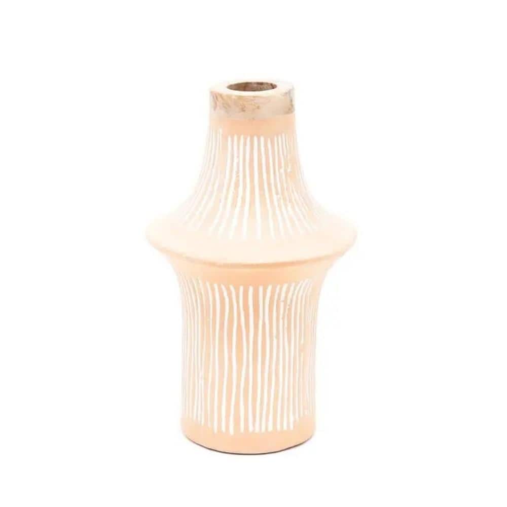 13.5 in. Brown Clay Geometric Handcrafted Eco-Mix Small Decorative Vase 1PC price history on PriceWatchPro