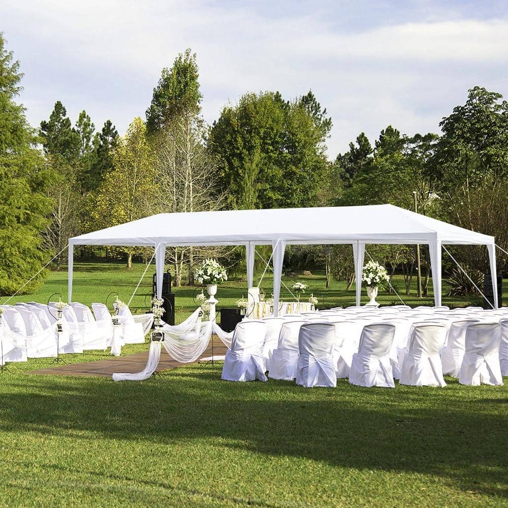 White Polyethylene 10x30 Outdoor Party Canopy Tent with Sidewalls