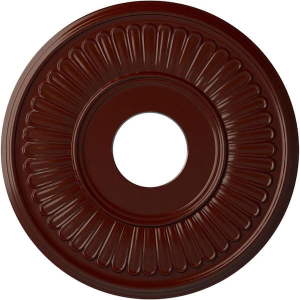 Ekena Millwork 3/4" x 15-3/4" x 15-3/4" Polyurethane Berkshire Ceiling Medallion, Brushed Mahogany