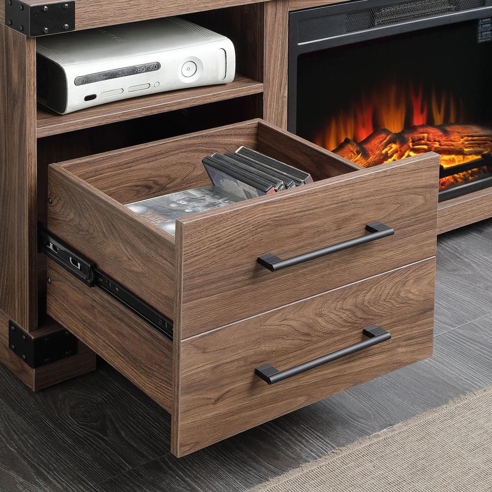 Richmond 60" Brown Wood TV Stand with Drawers and Shelves