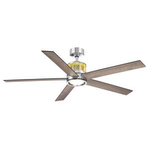 Sereno 56 in. Indoor Chrome DC Motor Ceiling Fan with Adjustable White LED with RBG Uplight with Remote Included