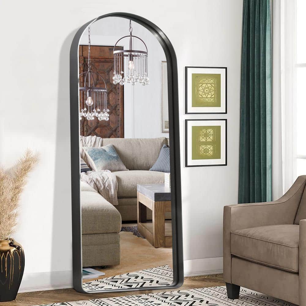 32 in. W x 71 in. H Aluminium Alloy Deep Modern Arch Framed Full Length Mir