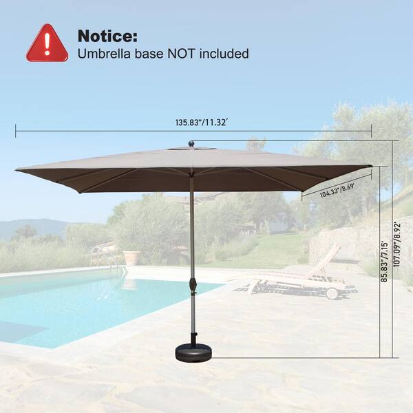 Tileon 11.5 ft. Aluminium Waterproof Outdoor Patio Umbrella