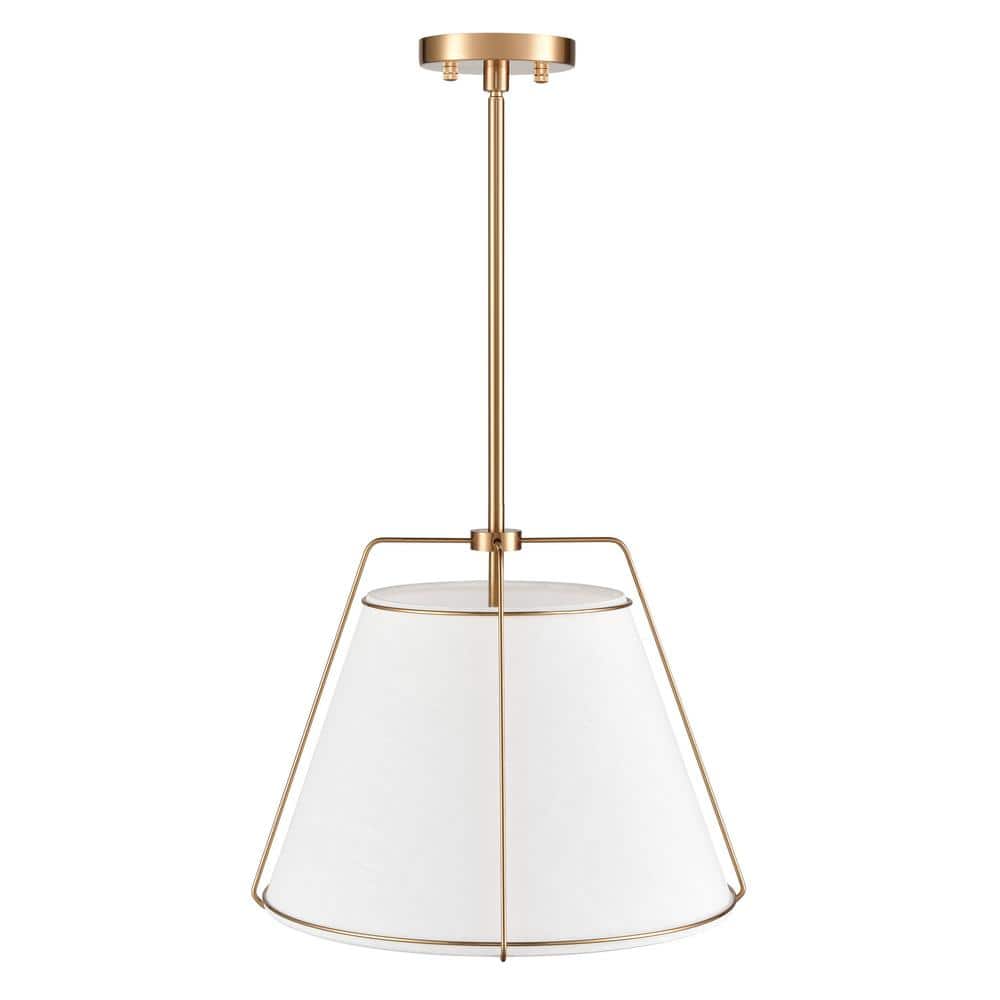 Elegant 64'' Antique Brass Drum Chandelier with Adjustable Rod