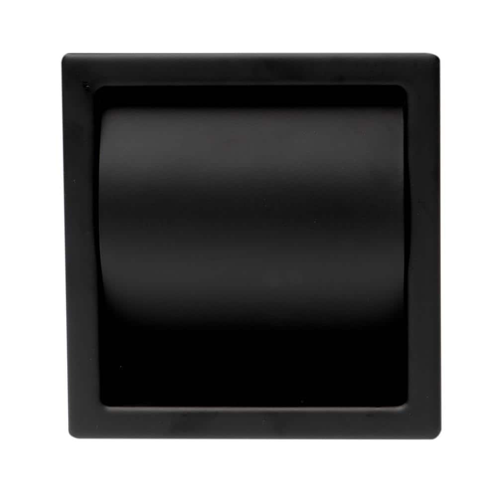 Black Matte Stainless Steel Recessed Toilet Paper Holder with Cover