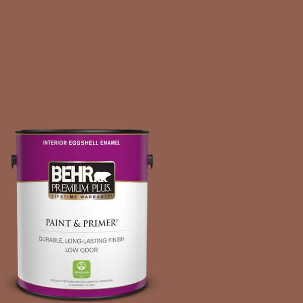 BEHR PREMIUM PLUS 1 gal. #210F-7 Brown Thrush Eggshell Enamel Low Odor Interior Paint & Primer