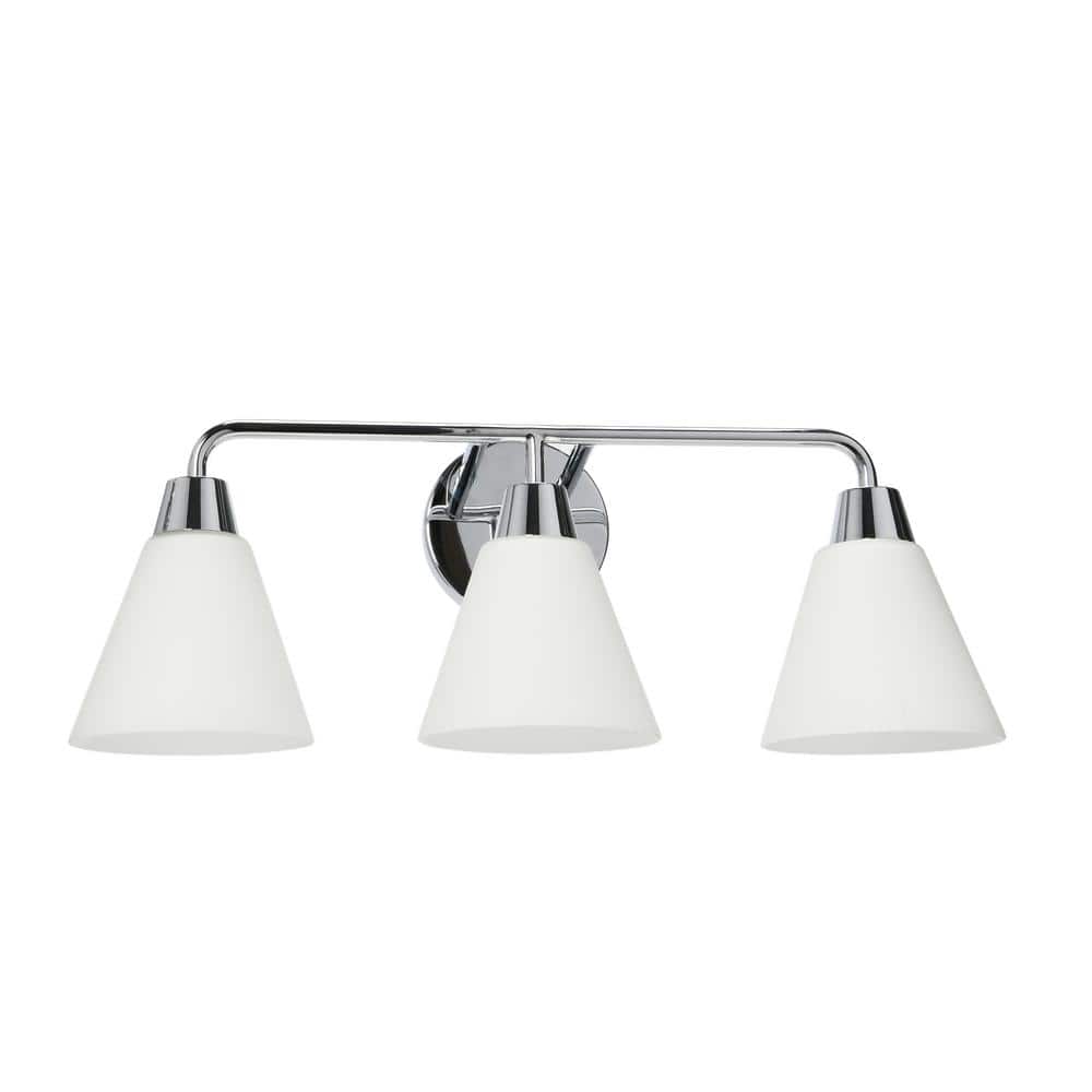 Brody - 23 in. 3-Light Chrome Finish Vanity Light Metal with Frosted Glass price history on PriceWatchPro