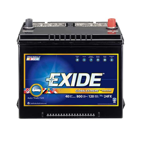 Exide Extreme 12 Volts Lead Acid 6 Cell 24 Group Size 800 Cold Cranking Amps Auto Battery 24x 7425