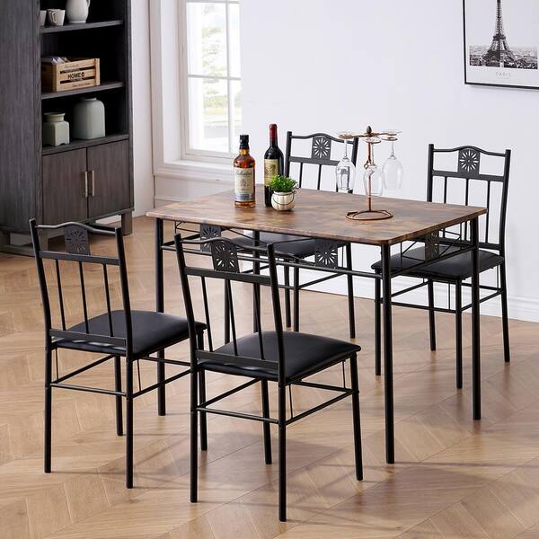 Dining Glass Table Metal Legs Breakfast Kitchen Room Rectangular Furniture New 
