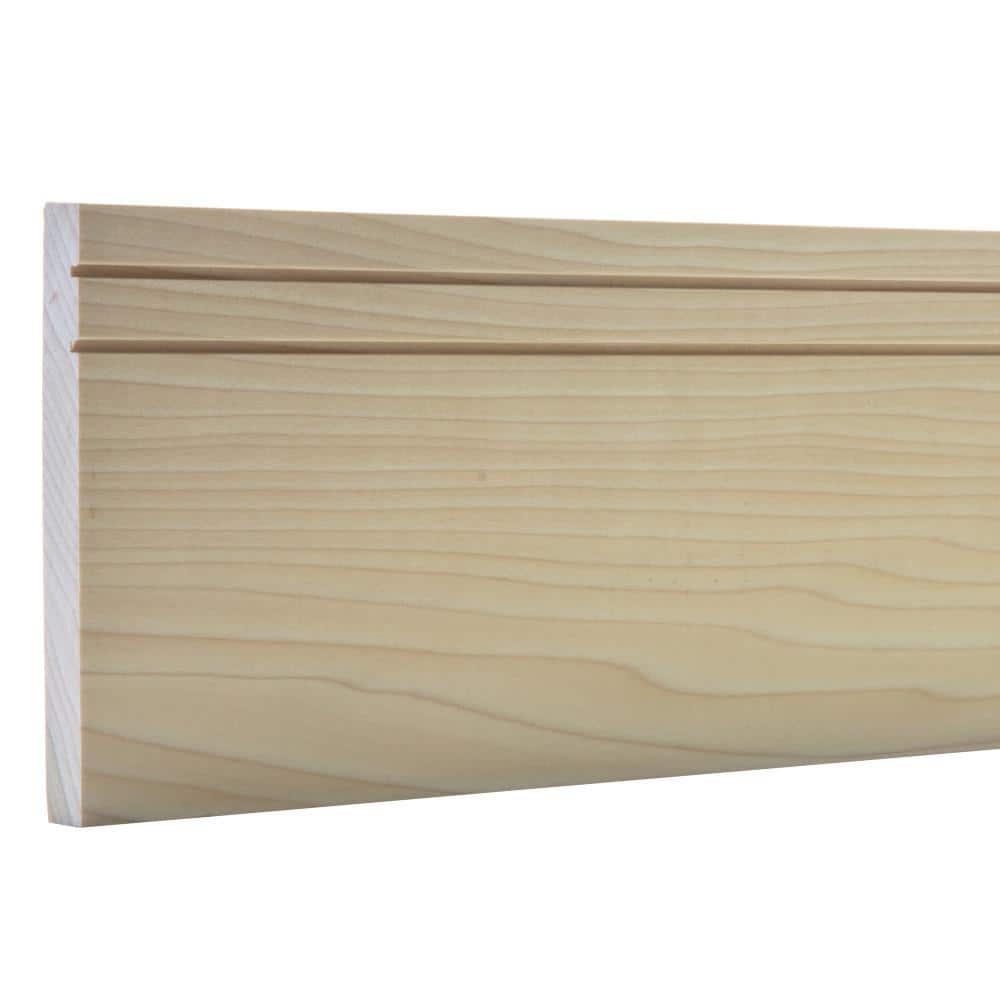 92 in. Unfinished Poplar Wood Baseboard Moulding