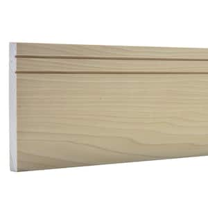 5625 in. D x 5.5 in. W x 92 in. L Unfinished Poplar Wood Tova Baseboard Moulding