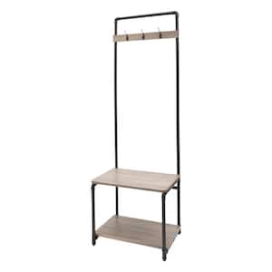 Neu Home Pipe Line Gray and Black Entryway Storage Hall Trees