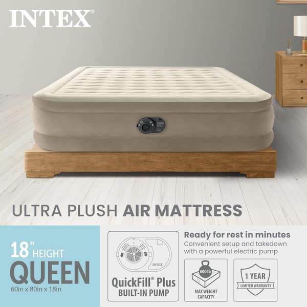 Intex Dura-Beam Deluxe 18 in. Queen Air Mattress with Built-In