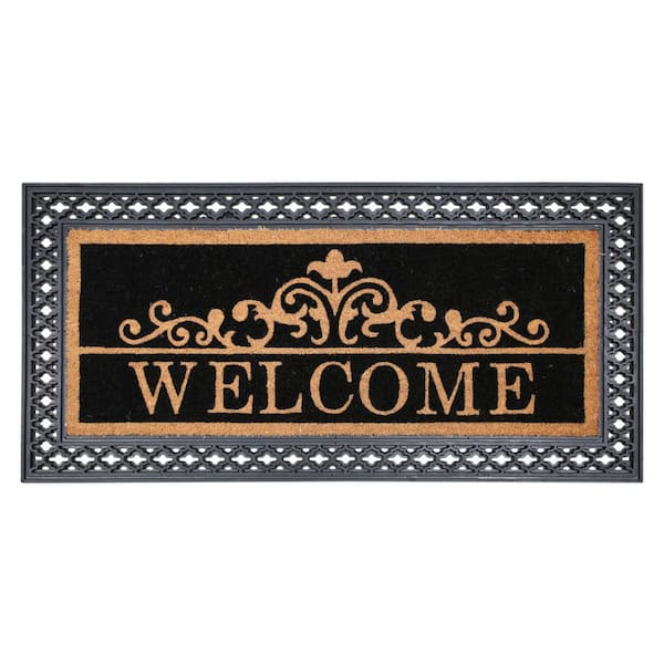 Chesapeake Coir Rubber Natural Black Non-Slip Indoor Doormat (22 in. x 47 in.)