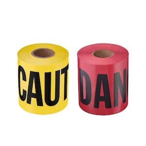 3 in. x 200 ft. Caution Tape with 3 in. x 200 ft. Danger Barricade Tape