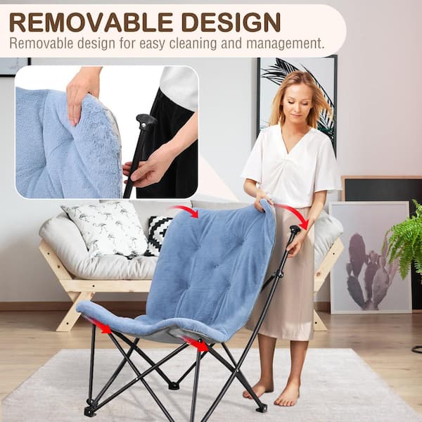 BOZTIY Comfy Saucer Chair Cozy Chairs for Bedroom Oversized Folding Saucer Chairs for Room Bedroom Dorm Small Space K16HDY 21HD The Home Depot