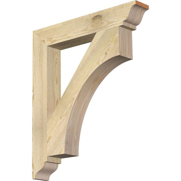 Ekena Millwork 4 in. x 30 in. x 26 in. Douglas Fir Westlake Traditional Rough Sawn Bracket